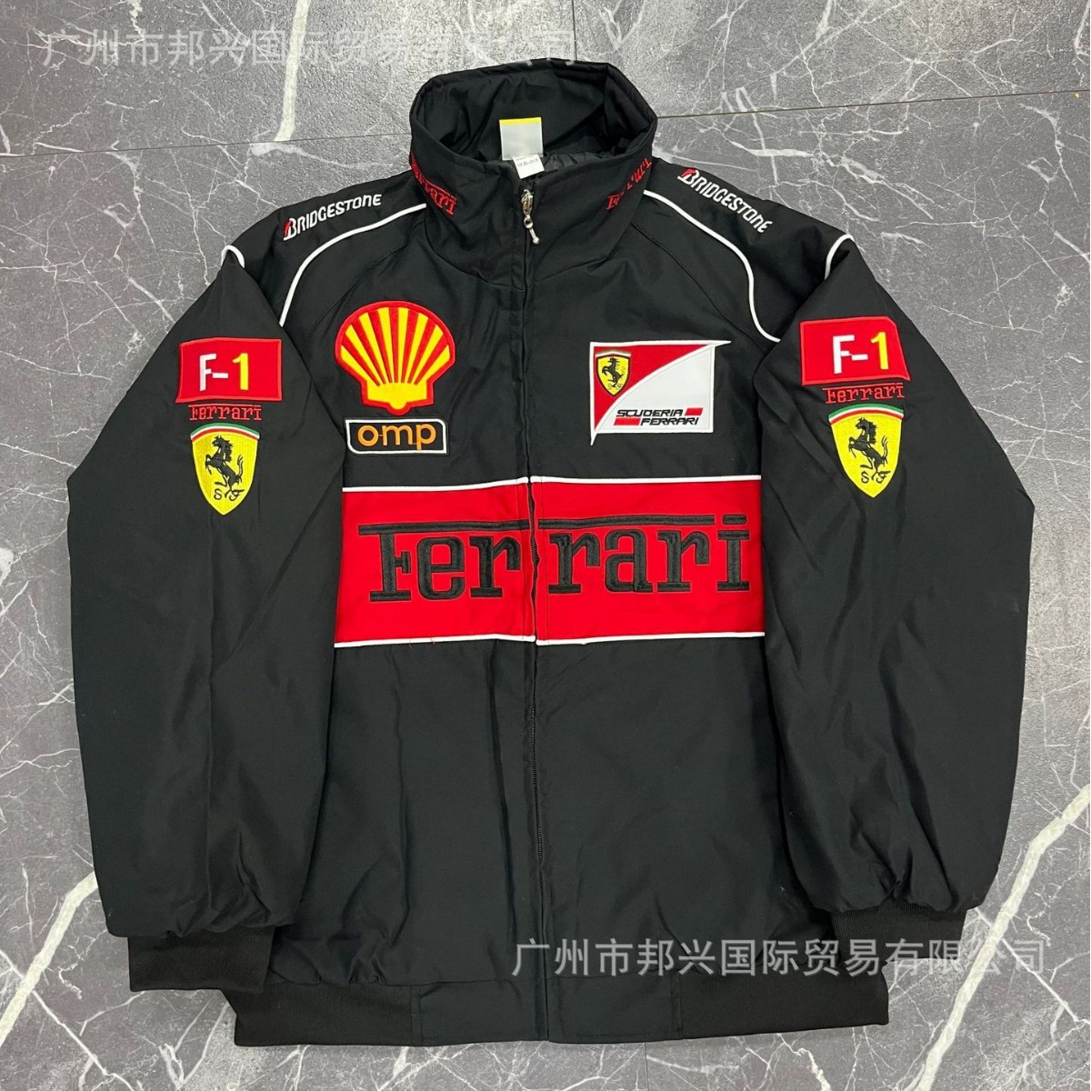 F1 Full Style Embroidered Racing Suit Cycling Suit Explosion Biker Suit European and American Retro American Style Jacket for Men and Women Couple