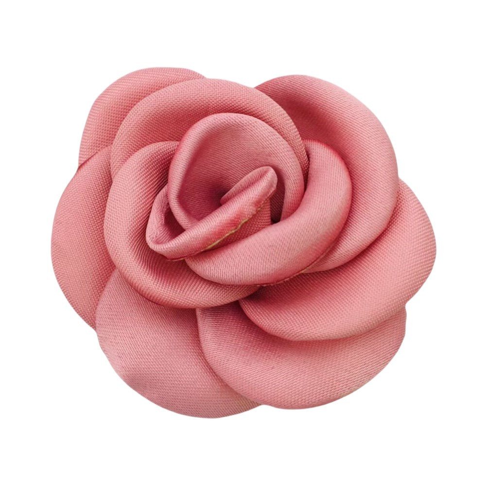 in stock 5.5cm Burned Camellia Flower Clothing Accessories Rose Flower Headwear Necklace Cloth Flower Shoe Bag Decorative Corsage