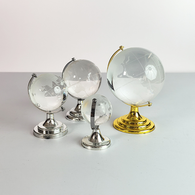 Factory Direct Sales Bracket Crystal Globe Colorful Simple Mini Desktop Ornaments Home Decorations Student Gifts