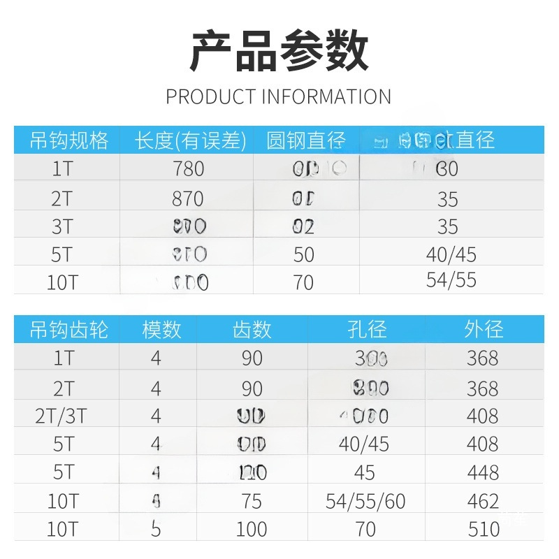 Hook type shot blasting machine accessories 1 ton 2 ton 3 ton 5 ton forged round steel wear-resistant hook hoisting assembly rotating gear