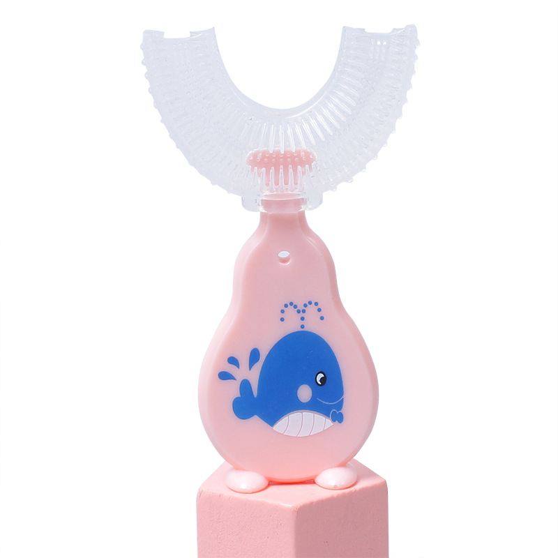 Children's u-shaped toothbrush manual baby 1.5 years old 2-3-4-6-8-10 years old u-shaped silicone baby brushing artifact