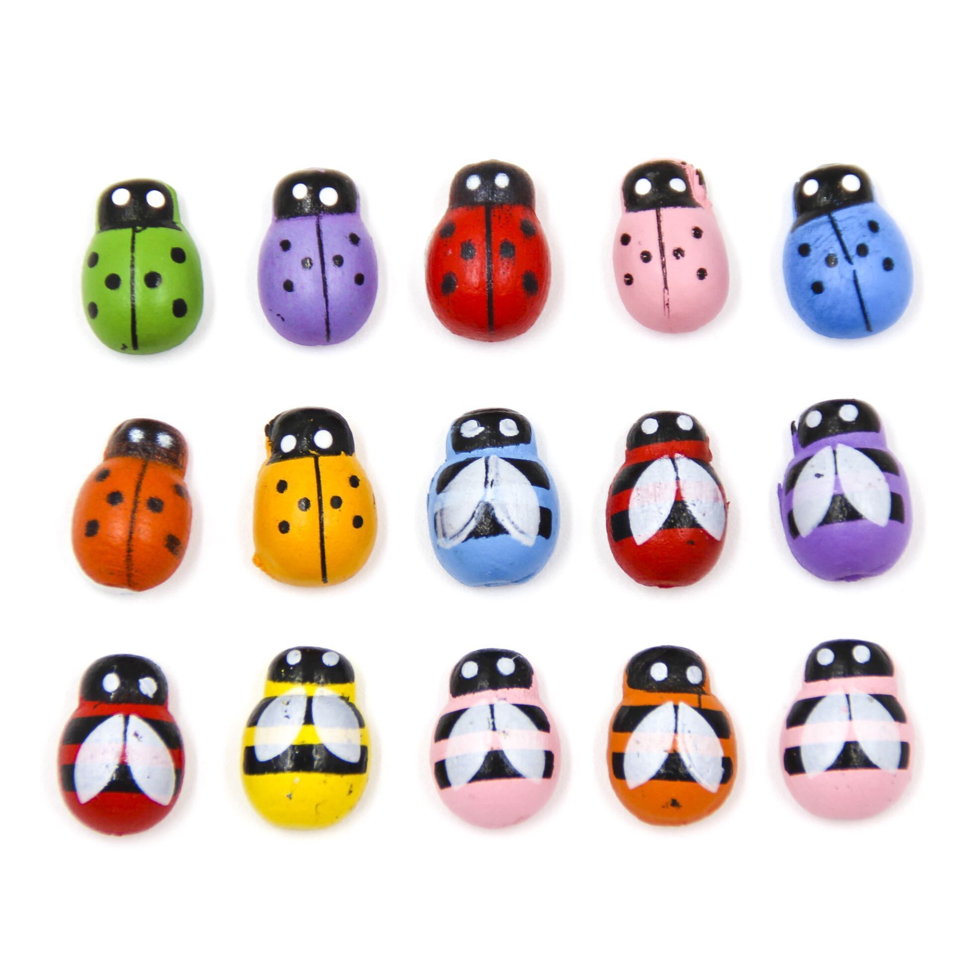 Wood bee beetle Coccinella septempunctata Moss micro landscape jewelry children's DIY accessories wood home craft