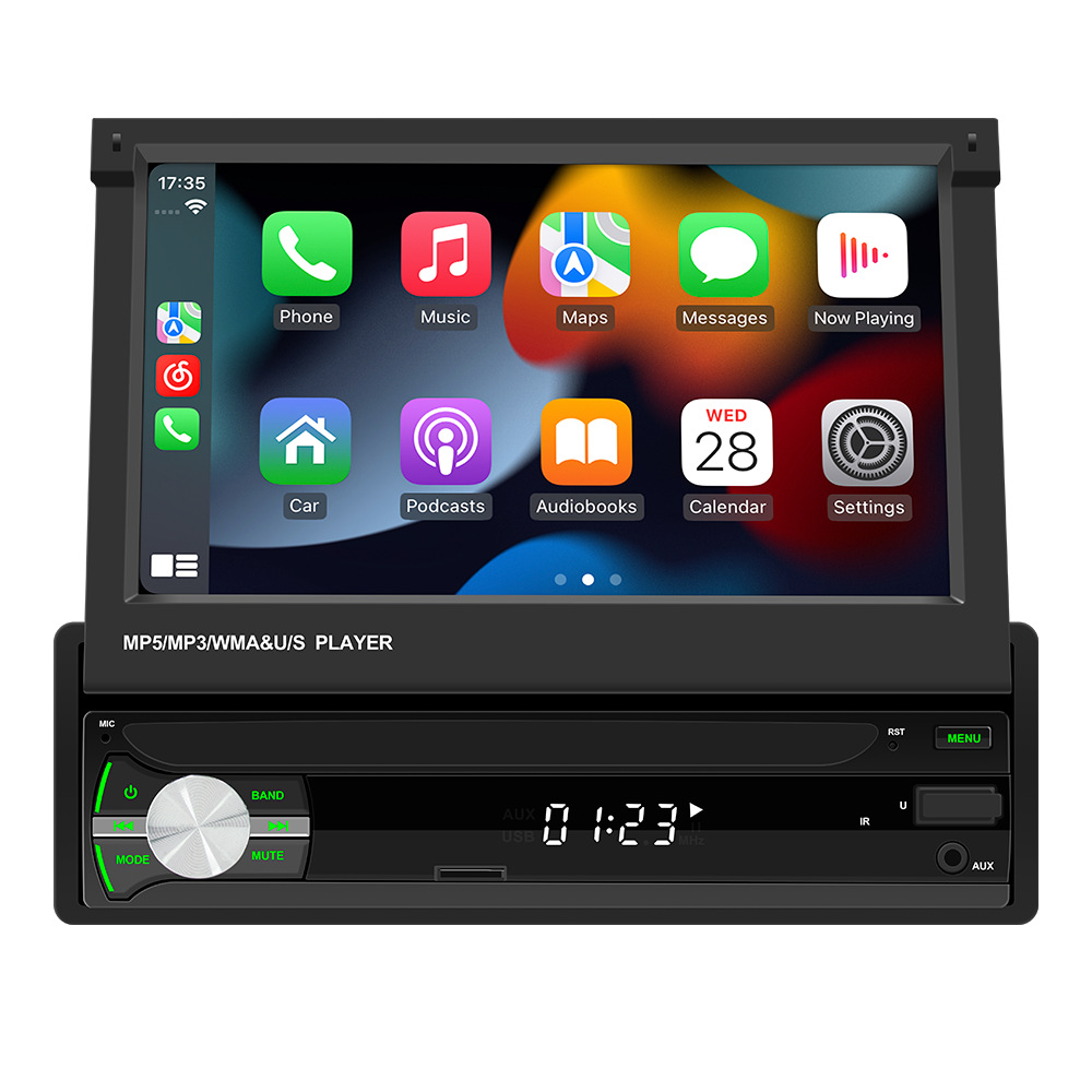 7inch Wireless Carplay Androidauto Car Retractable Screen Navigation Smart Bluetooth Mp5 Player