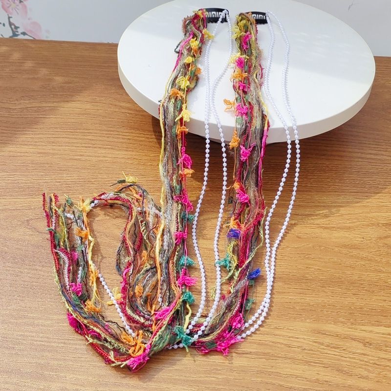 Desert Wind Niche Chinese Style Colorful Rope Braided Hair Rope Popular Ethnic Style Photo Headwear Wholesale
