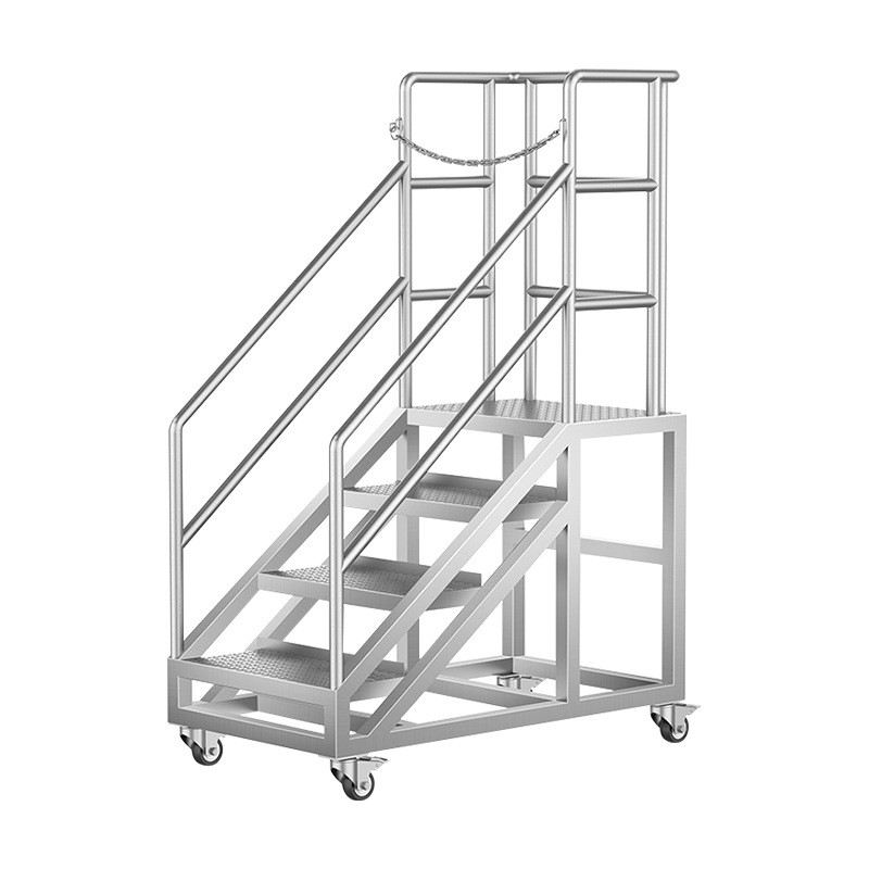 304 Stainless Steel Climbing Ladder, Purification Workshop Warehouse Climbing Step Ladder, Step Non-Slip Foot Plate Climbing Ladder