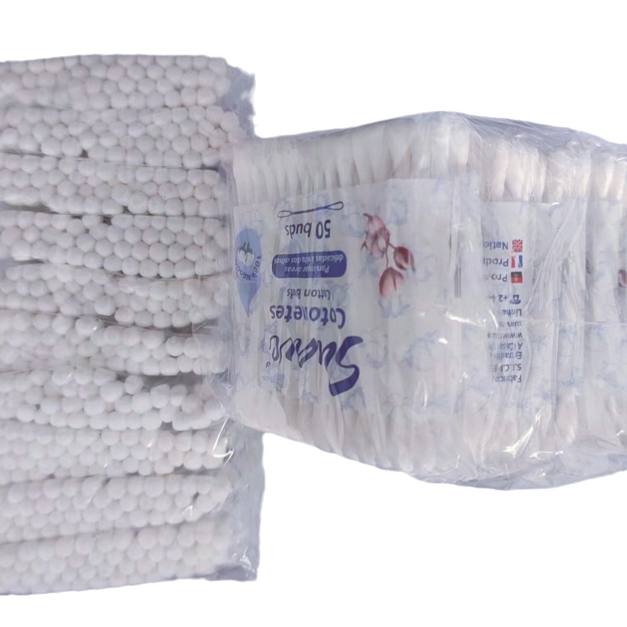 Hejun 48-Pack Double-Ended Plastic Stick High-Quality Factory Direct Disposable Cleaning Cotton Swabs