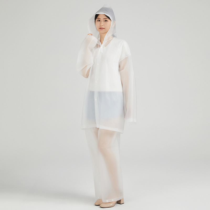 Set of Non-Disposable Raincoats, Thickeneded and Longed, Rainproof Split 18 Silk Frosted Eva Adult Poncho, New Material