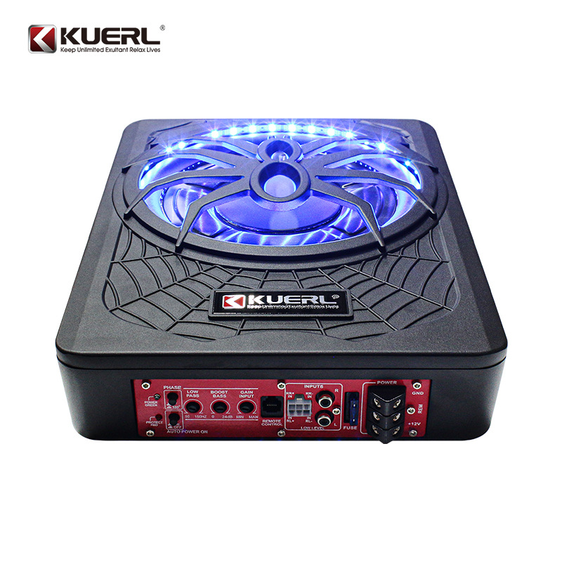 Factory wholesale car audio modified spider with lights 10 inch high-power active car ultra-thin subwoofer