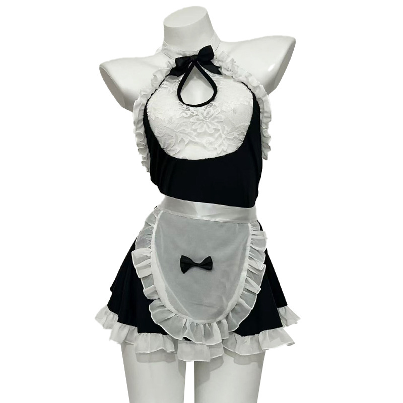 Sexy Lingerie Uniform Temptation Sleepwear Flirting Hot Cos No Need to Take Off Passionate Maid Outfit Pure Desire Style 2186