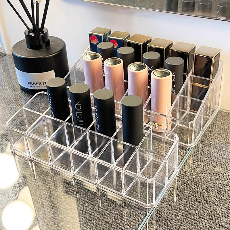 Lipstick Storage Box Dustproof Desktop Cosmetic Nail Polish Transparent Lipstick Box Advanced Lip Glaze Acrylic Storage Rack