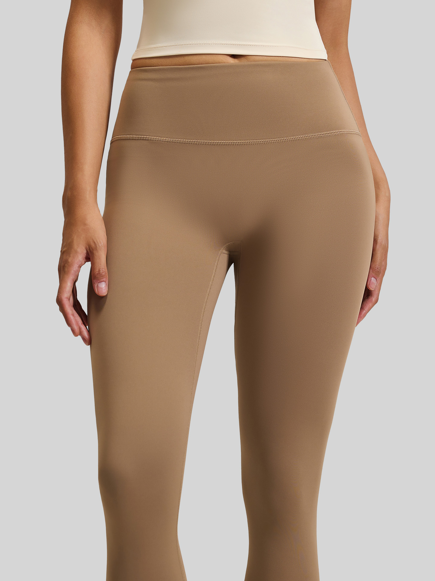 Cross-border zone no T-line high waist hip yoga pants belly naked running tight pants