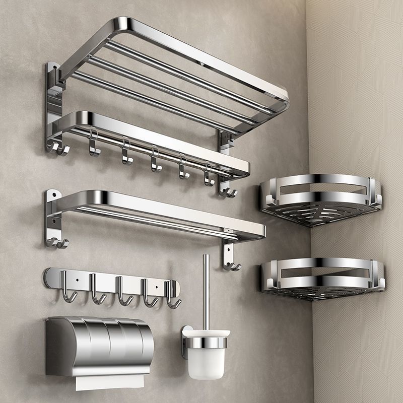 304 Stainless Steel Punch-Free Towel Rack Bathroom Storage Rack Bathroom Storage Rack Toilet Towel Rack Wall-Mounted