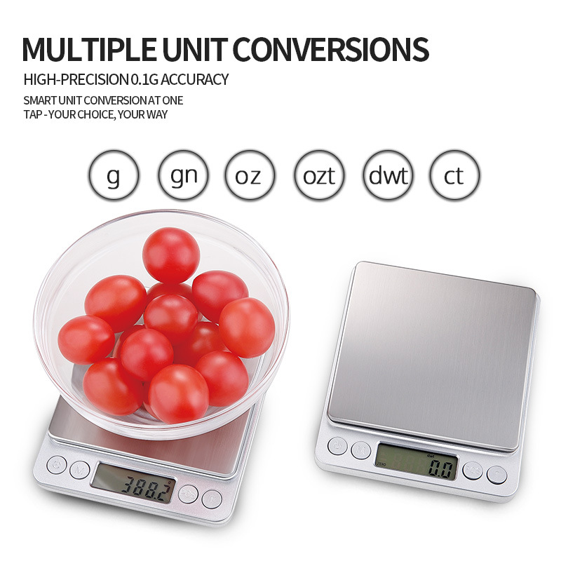 Wholesale Kitchen Special Food Weighing Gram Weight Lcd Display Portable Stainless Steel Multi-Function High-Precision Electronic Scale