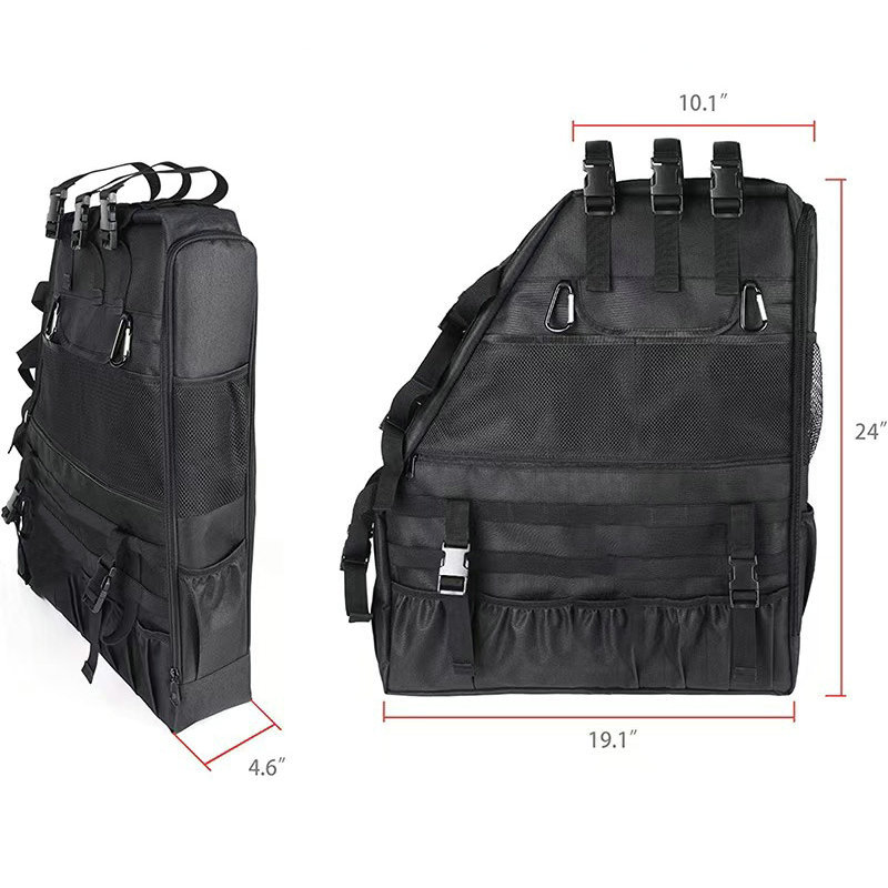 Black Wrangler Off-Road Storage Tool Bag, Anti-Roll Rack, Modified Anti-Roll Bracket Cosmetics Bag, Multi-Function