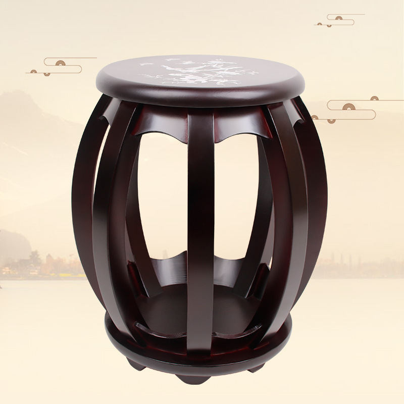 Wei Lai Shunfeng Guzheng Round Stool Guzheng Stool Solid Wood Guzheng Round Stool Plain Face Begonia Color Guzheng Stool Solid
