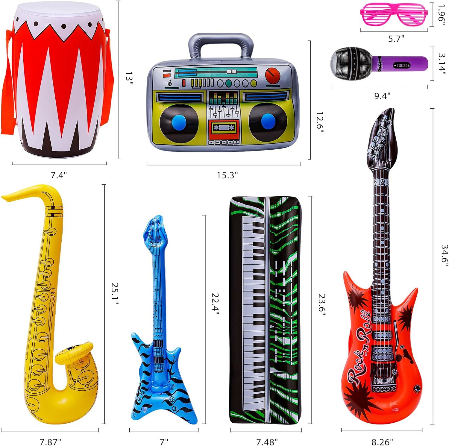 Inflatable Musical Instrument Pvc Simulation Inflatable Guitar Inflatable Telephone Toy Stage Party Props Radio Microphone