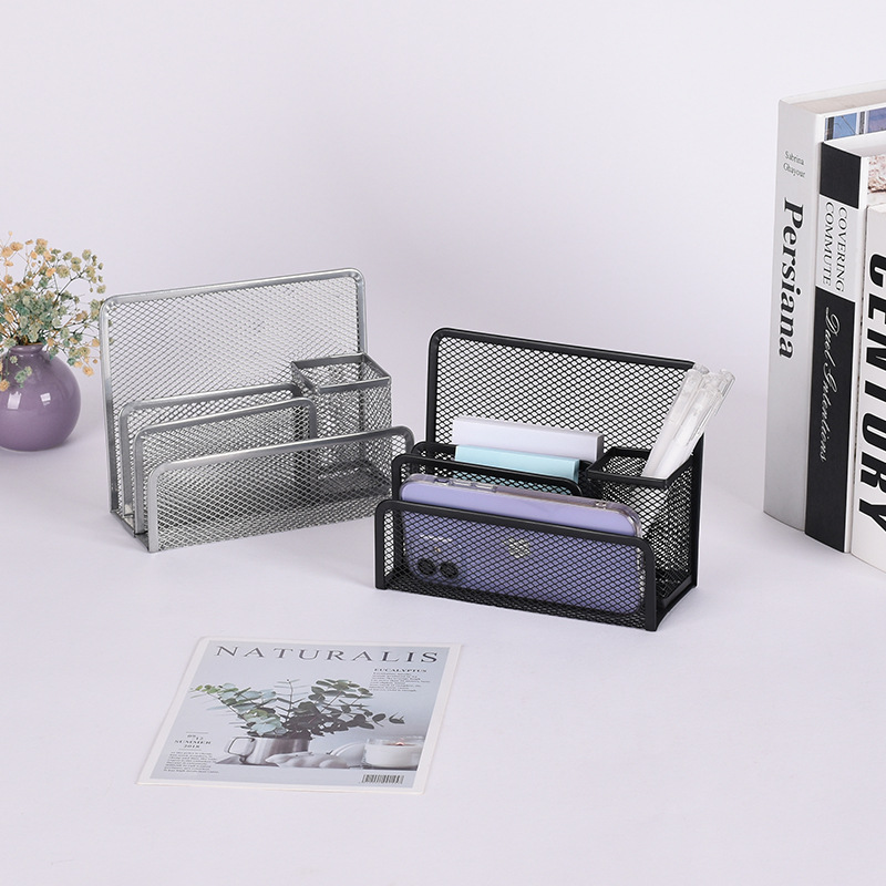 [Manufacturer] desktop office supplies letter pen holder combination barbed wire three-layer document letter rack wholesale