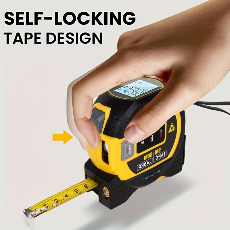 Laser Tape Measure 3-in-1 Digital Tape Measure High-Precision Laser Rangefinder Steel Tape Measure Room Measuring Tool Cross Line Cross-Border