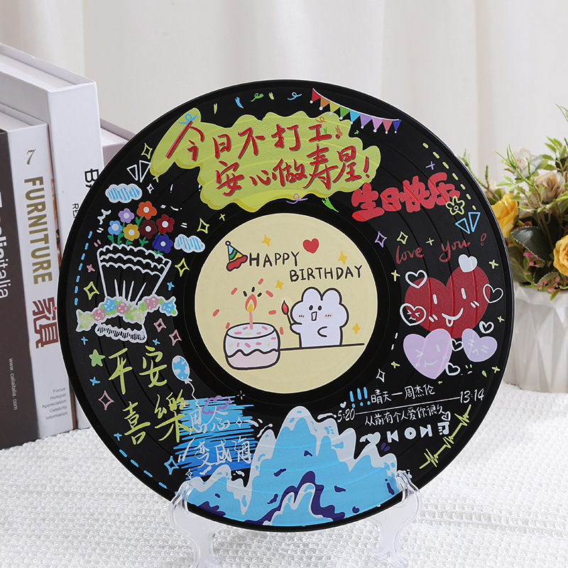 Креативная граффити-виниловая декорация, ретро настенное украшение, подарок в виде старой пластинки