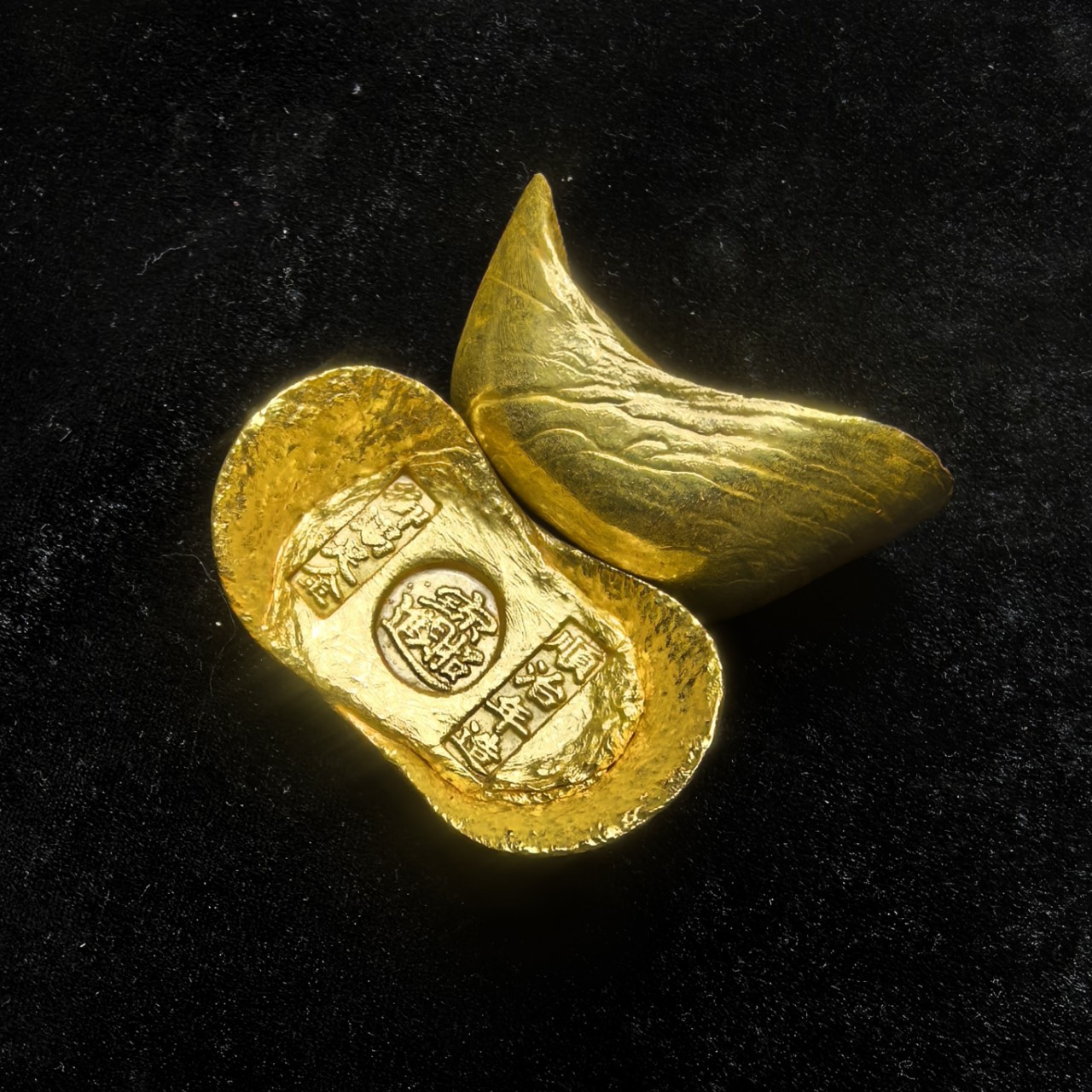 Antique Coin Collection Antique Pure Copper Gilt Qing Dynasty Five Emperors to Attract Wealth and Treasure Gold Ingot Ingot