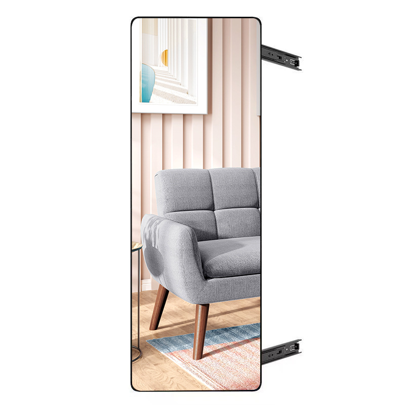 Push-Pull Full-Screen Mirror Wardrobe Mirror Invisible Built-In Hidden Rotating Telescopic Folding Dressing Mirror Pull-Out Full Body