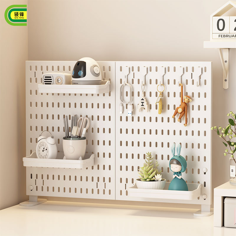 Desktop Hole Board Can Be Standed and Clamped Without Punching. Study Storage Artifact. Vertical Decorative Small Ornaments with Hole Board