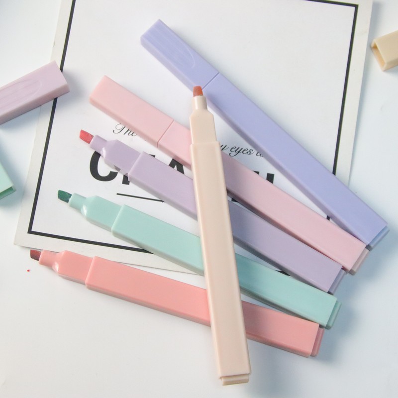Bulk Color Rod Highlighter Salt Sweet 12-Color Handbook Pen Creative Stationery Student Marking Pen Wholesale