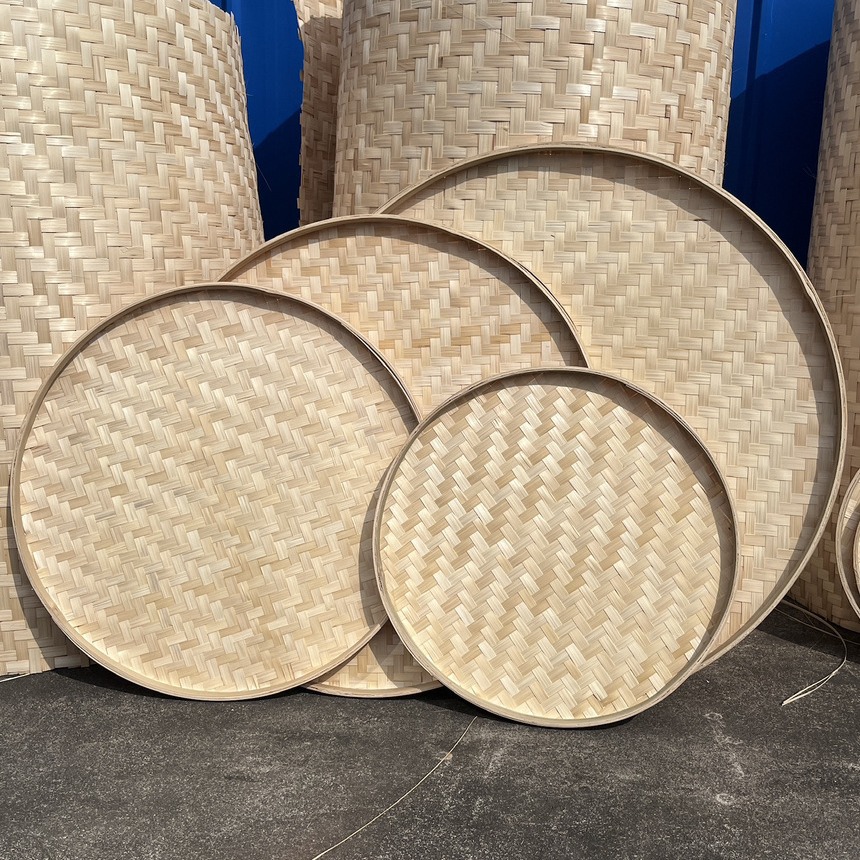 Бамбуковая совок, круглая бамбуковая сито, живопись круглое сито, сушильный поднос, креативная декоративная плоская крышка, ручная работа оптовая продажа