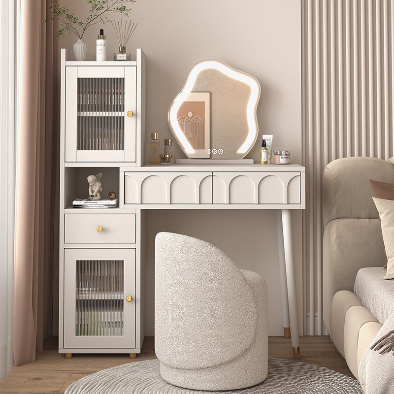 Cream Style Dressing Table Bedroom Modern Simple Small Apartment Internet Celebrity Storage Cabinet Bedside Table Dressing Table Desk Integrated
