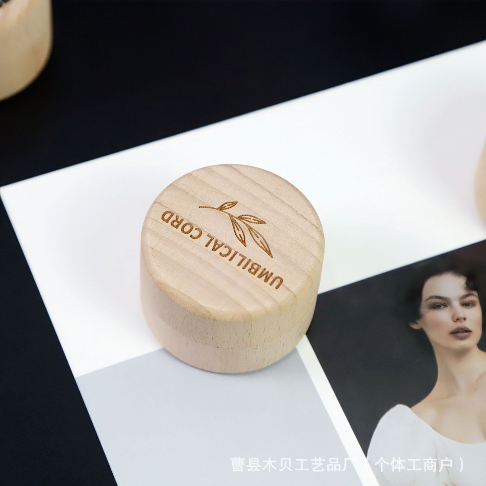 in stock Solid Wood Teeth Box Children's Teeth Fetal Hair Storage Box Round Teeth Fairy Teeth Replacement Storage Box Ring Box