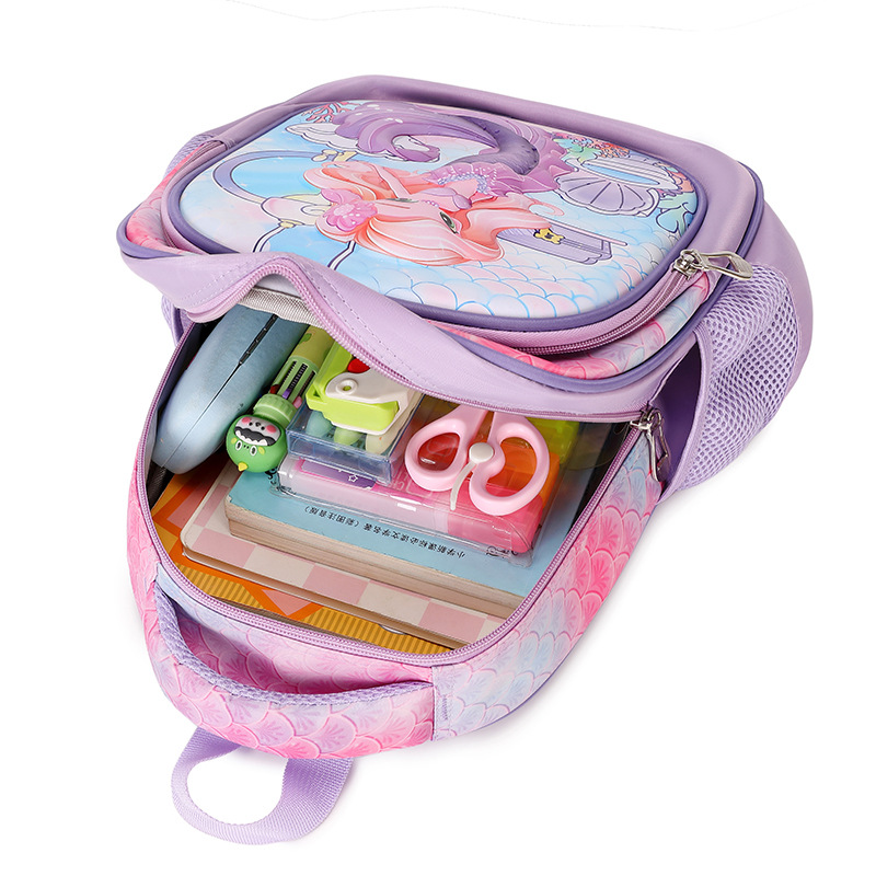 New kindergarten school bag cartoon bag children's shoulder relief cute backpack factory in stock