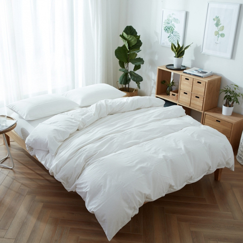 Четырехпредметный комплект белого покрывала для гостиниц, наволочка, fitted sheet