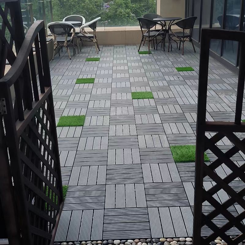 Outdoor Ecological Imitation Plastic Wood Floor Buckle Courtyard Terrace Garden Self-Laying Splicing Pp Plastic Anti-Corrosion Wood