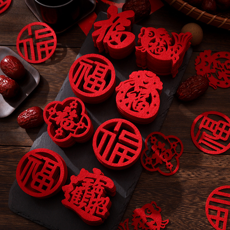 Mini Little Fortune Stickers Housewarming New Home Decoration Arrangement Supplies Cabinet Window Stickers Moving Home Ceremony