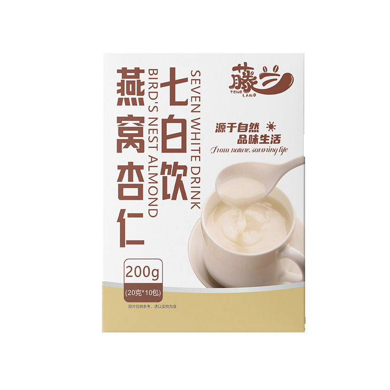Dropshipping Spot Bird's Nest Almond Seven White Drink Box 200g 10 Small Packs Individually Packaged Almond Seven White Powder Meal Replacement