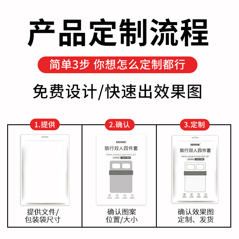 Disposable Fitted Bed Sheets Travel Double Four-Piece Set Printed Bed Sheets Quilt Cover Pillowcase Hotel Portable Business Trip Bedding