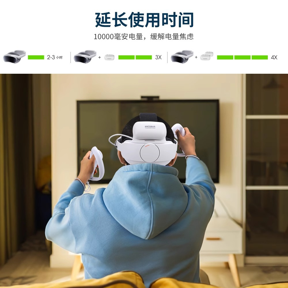 Kkcobvr P4 Is Suitable for Pico4 Head-Mounted Accessories Power Bank Magnetic Battery, Long-Lasting Battery Life, Comfortable and Durable