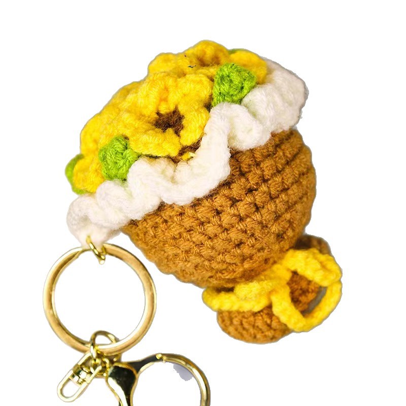 DIY Finished Wool Bouquet Teacher's Day Valentine's Day Gift Rose Sunflower Car Ornaments