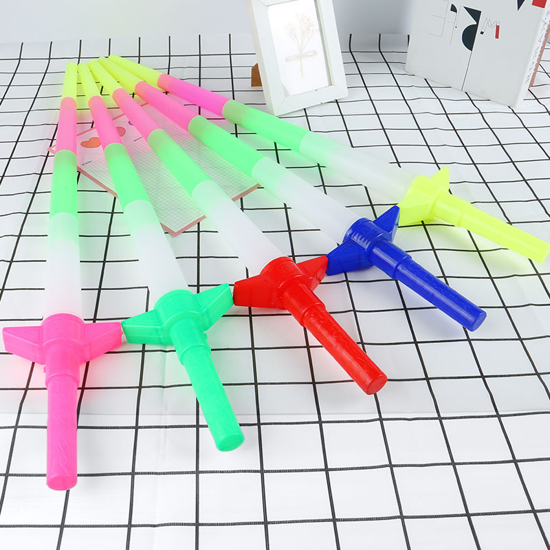Factory direct luminous four-section rod telescopic four-section sword flash telescopic four-section fluorescent stick luminous sword luminous stick