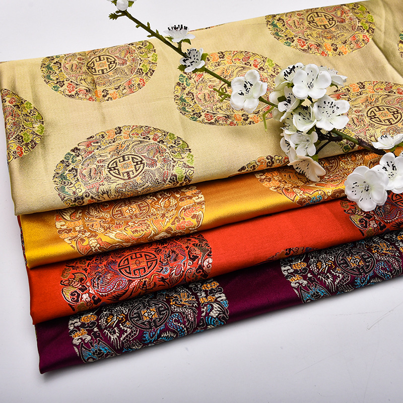 150 Imitation Silk Brocade Fabric Wulong Tuan Silk Fabric Rosewood Sofa Cushion Cloth Craft Decorative Cloth