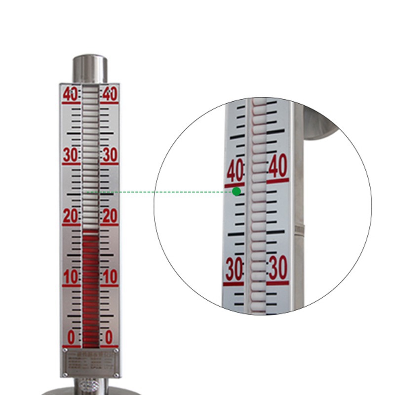 Magnetic Flap Liquid Level Gauge Side-Mounted Top-Mounted High Temperature Anti-Corrosion with Remote Transmission Stainless Steel Magnetic Flap Water Level Gauge Golden Blue Whale