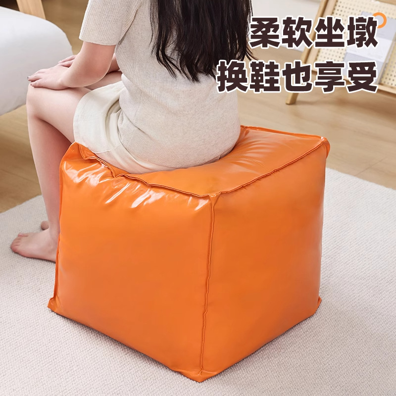 Storage Bag Saffiano Leather Sitting Pad Leather Futon Lazy Sofa Sitting Cushion Tatami Group Shoes Changing Stool