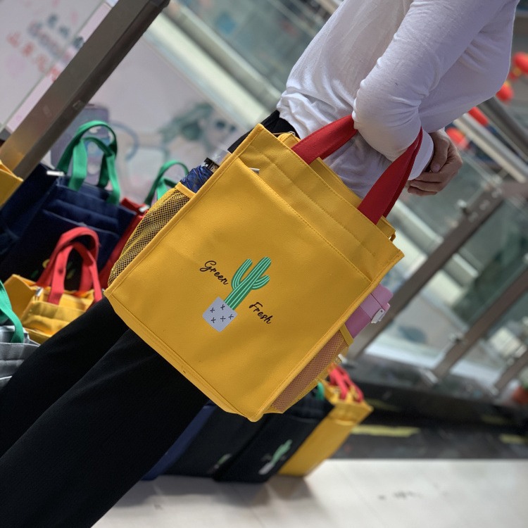 Large New Canvas Multi-layer Student Make-up Classes Bag File Bag Casual Mummy Bag with Meal Bag for Work Lunch