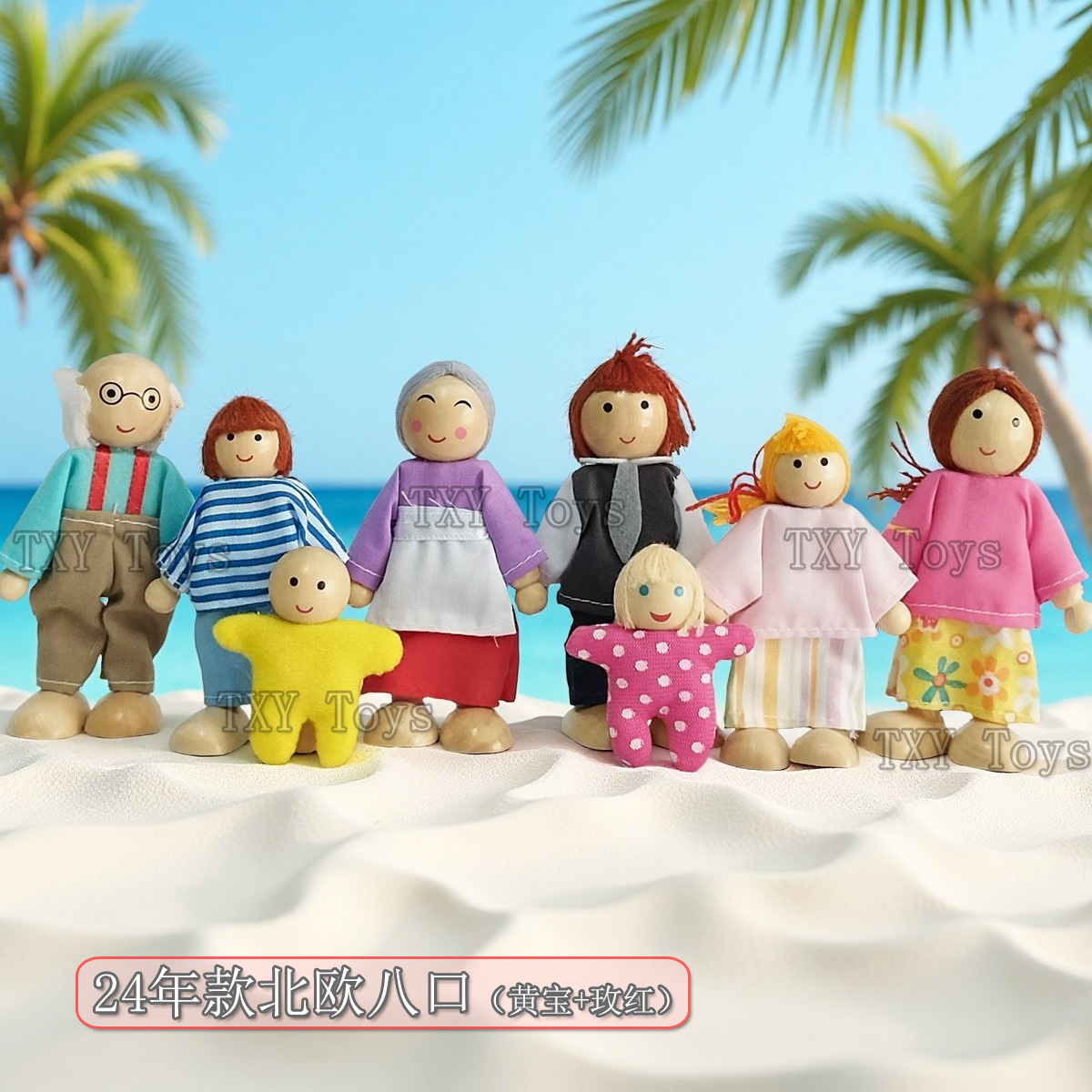 24 деревянные куклы в скандинавском стиле, подвижные игрушки