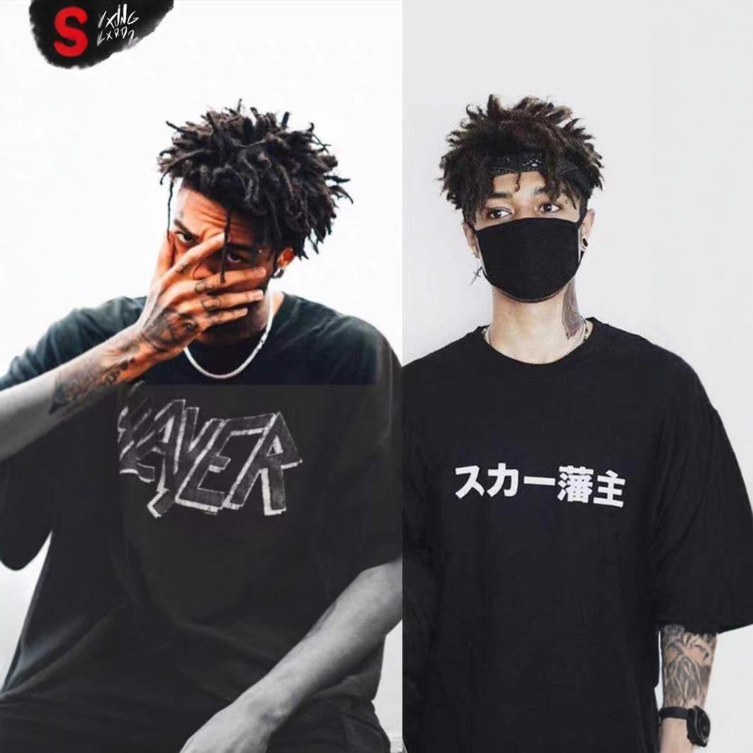 playboi carti with dirty braid wig one-piece rap hip-hop singer hairstyle black perm handmade