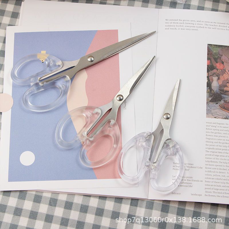 In-Stock Stainless Steel Household Scissors, Student Scissors, Portable Scissors, Student Safety Multifunctional Art Scissors Wholesale