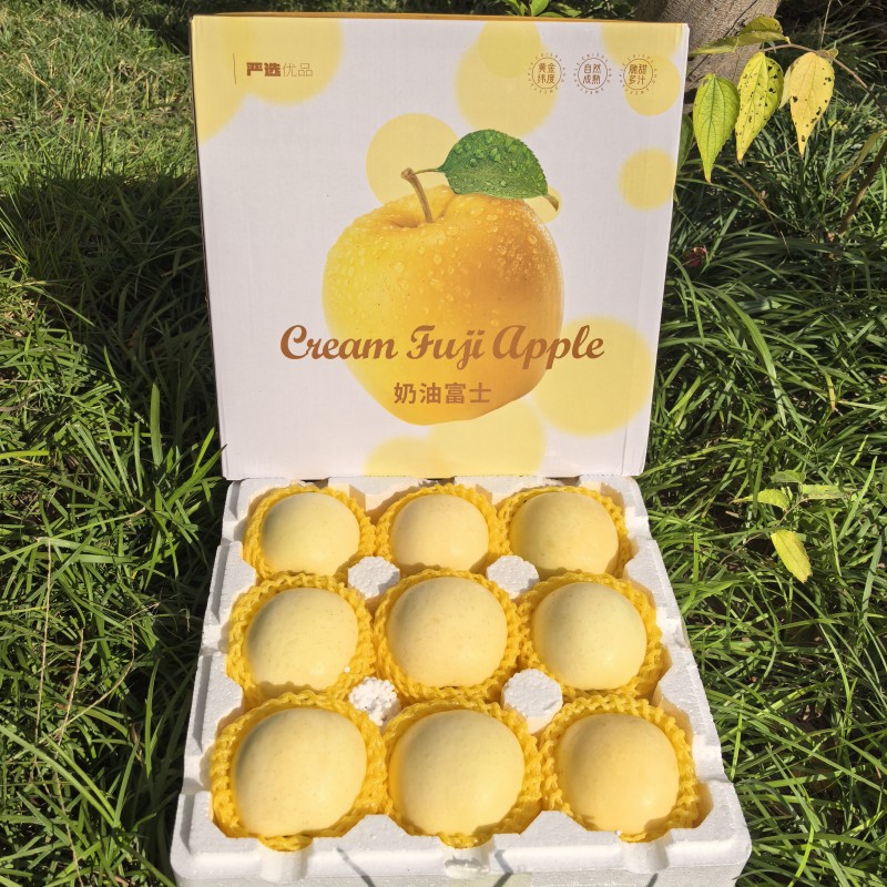 Кремовые яблоки фудзи золотого цвета, дропшиппинг, яблоки Янтай, кремовые фудзи