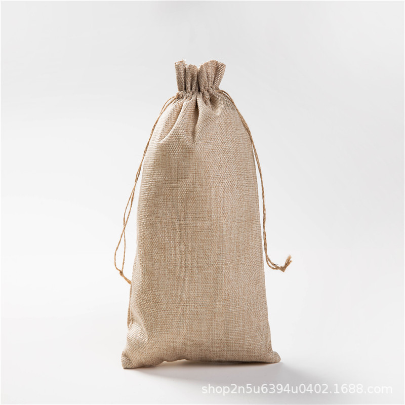 Factory linen drawstring bag imitation linen jewelry gift tea storage packaging bag sachet linen bag
