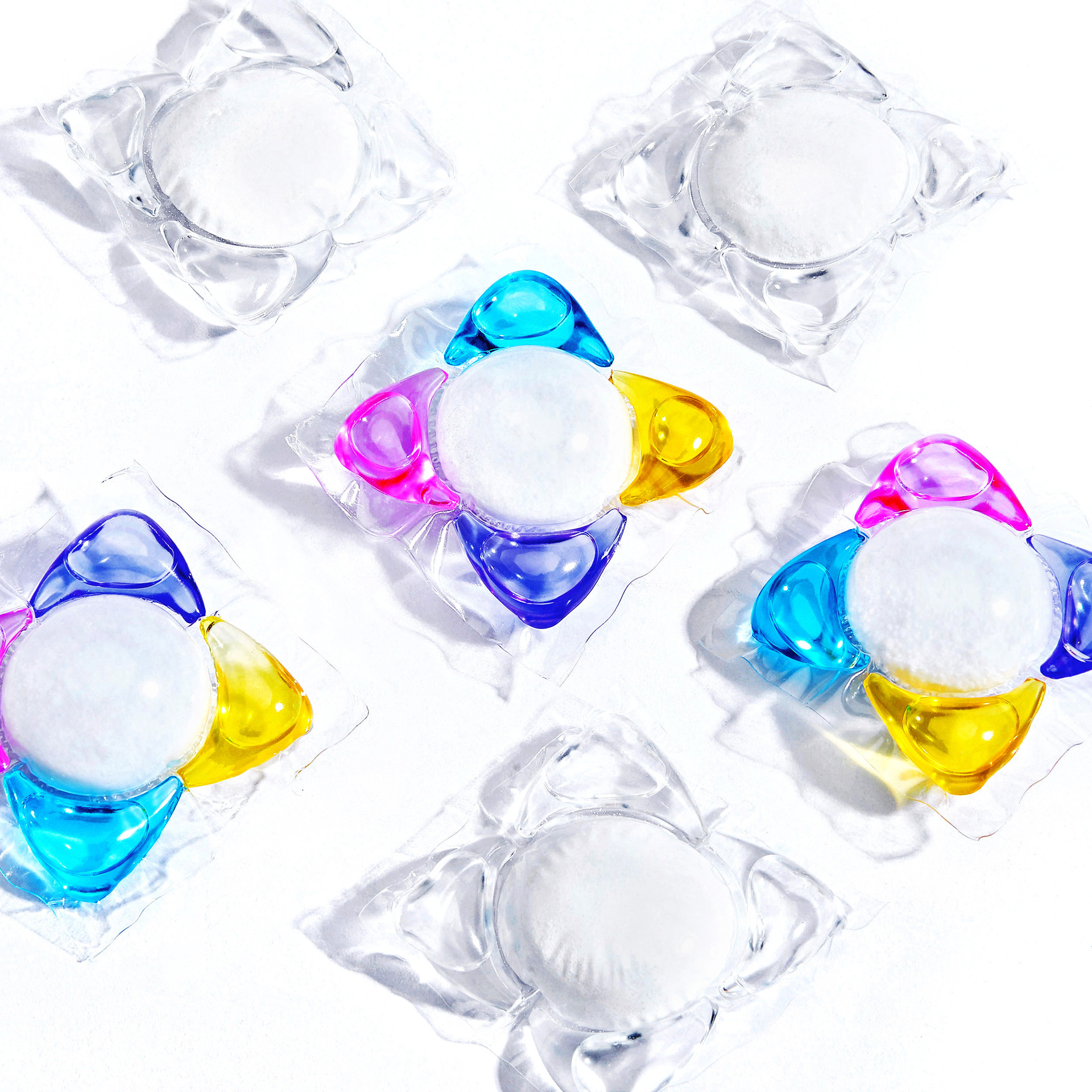 Five-chamber dishwashing gel beads dishwasher companion detergent dishwashing powder multi-effect in one fast dissolving oil stain sterilization