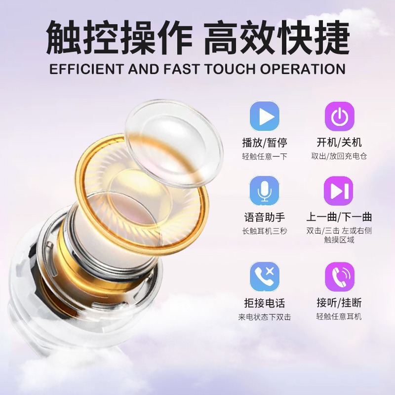 Long Battery Life Gaming Bluetooth Earbuds Ultra Long Battery Life Noise Canceling Headphones